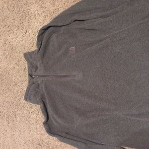 North Face Heather Grey 1/4 zip fleece